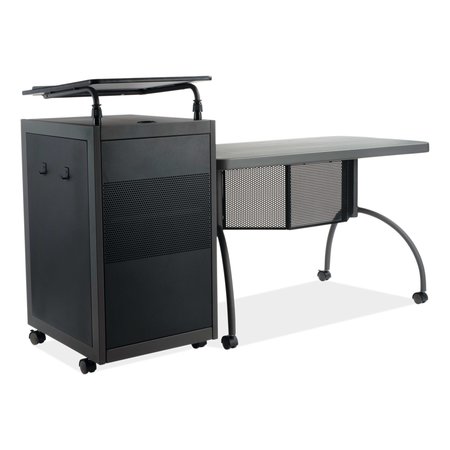 Oklahoma Sound Teacher's WorkPod Desk and Lectern Kit, 68in. x 24in. x 41in., Charcoal Gray TWP